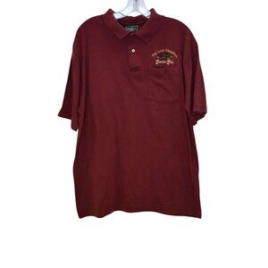 Men's Outer Banks Burgundy Embroidered Glacier Girl Lost Squadron Polo Size L